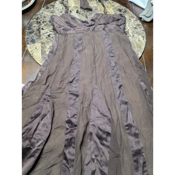 BCBG Maxazria Y2K Brown Halter Above Knee Dress Women's Size 4 Fairy Whimsy - Picture 1 of 5